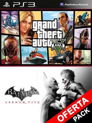 2 juegos en 1 Grand Theft Auto V Mas Batman Arkham City