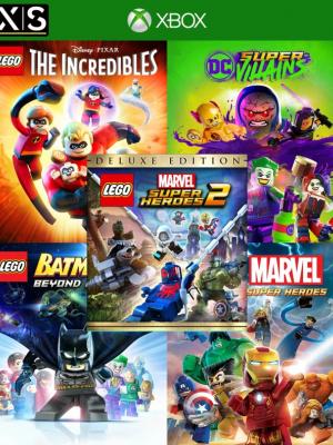 5 juegos en 1 LEGO THE INCREDIBLES + LEGO DC SUPER VILLAINS EDICIÓN DELUXE + LEGO BATMAN 3 BEYOND GOTHAM + LEGO MARVEL SUPER HEROES + LEGO MARVEL SUPER HEROES 2 EDICIÓN DELUXE - XBOX SERIES X/S